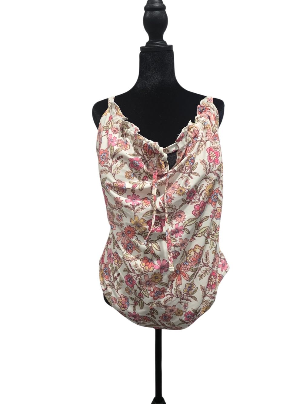 Floral Ruffle One-Piece Swimsuit - Pink Floral